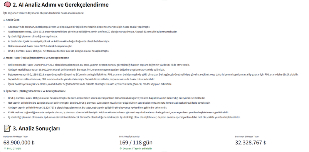 LossAnalysis Arayüzü